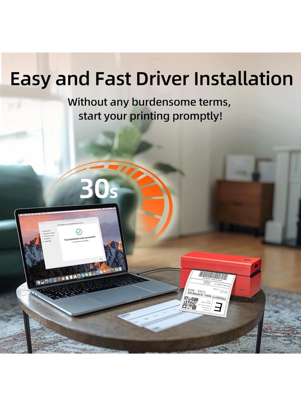 Shipping Label Thermal Printer – USB – Up to 4″x6″ – Compatible With All