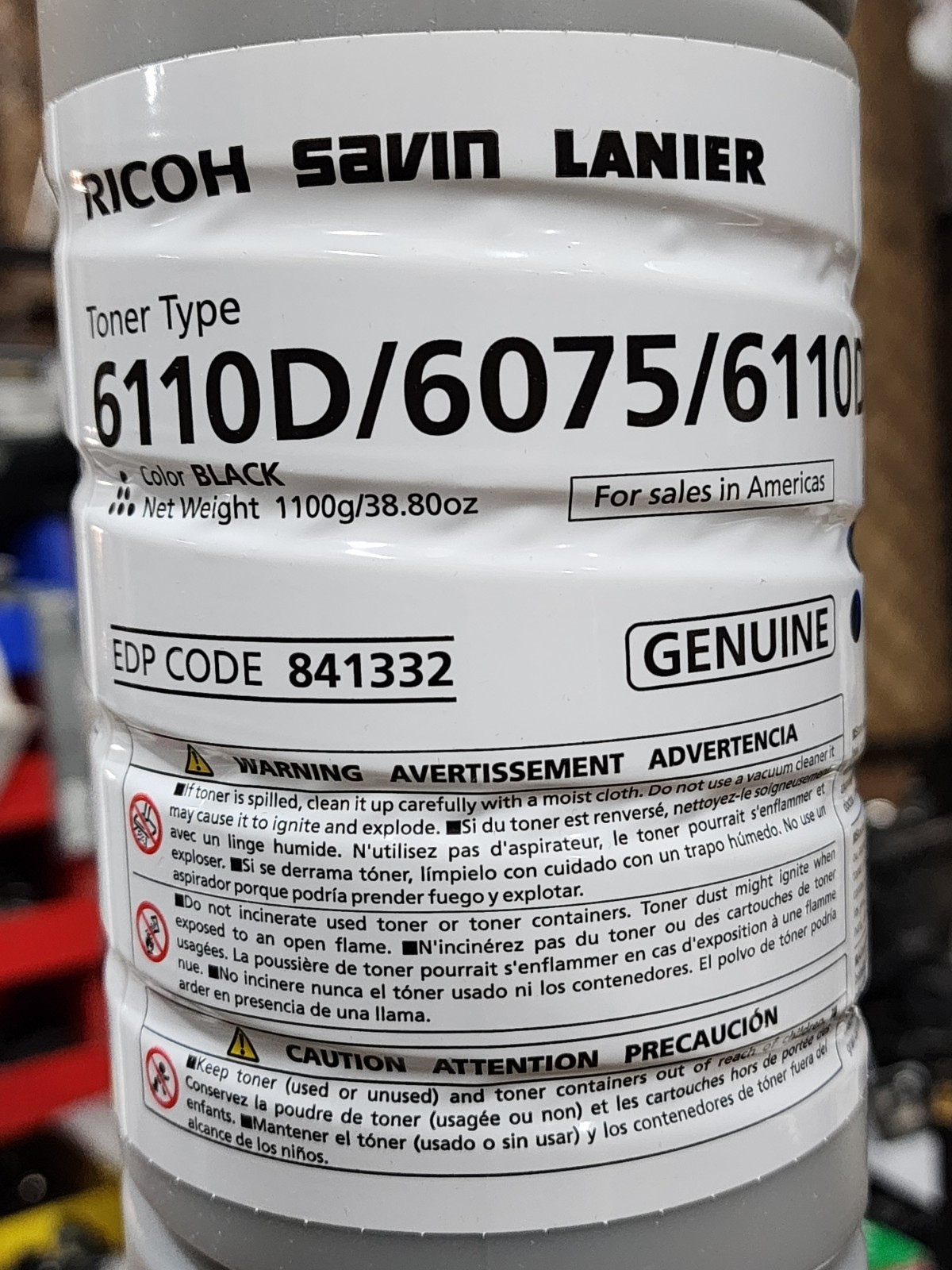 841332 Ricoh Toner Type 6110D Black New Never Used