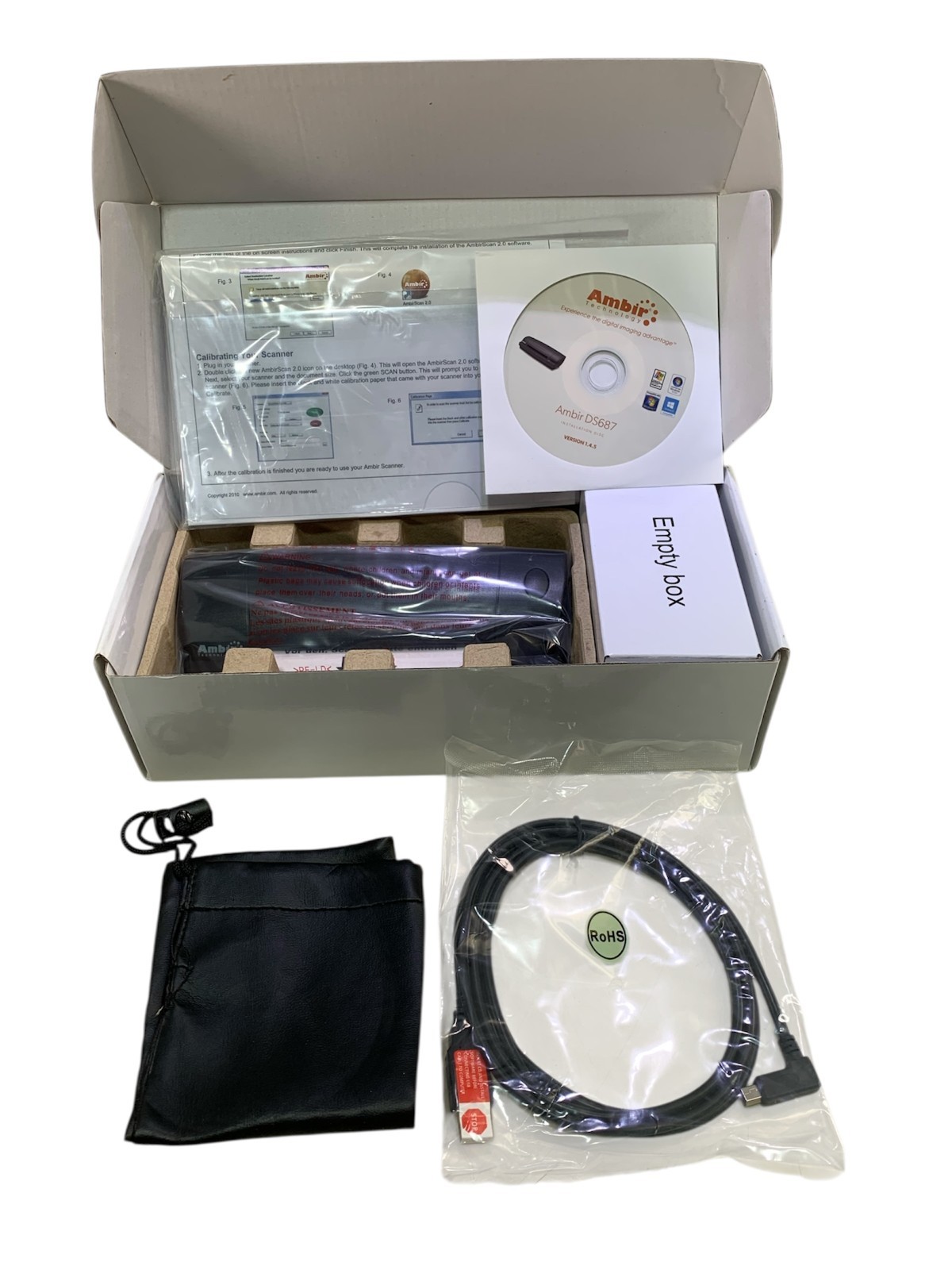 NEW AMBIR ImageScan PRO 687 DUPLEX CARD SCANNER MODEL: DS687 DS687-3 – NEW