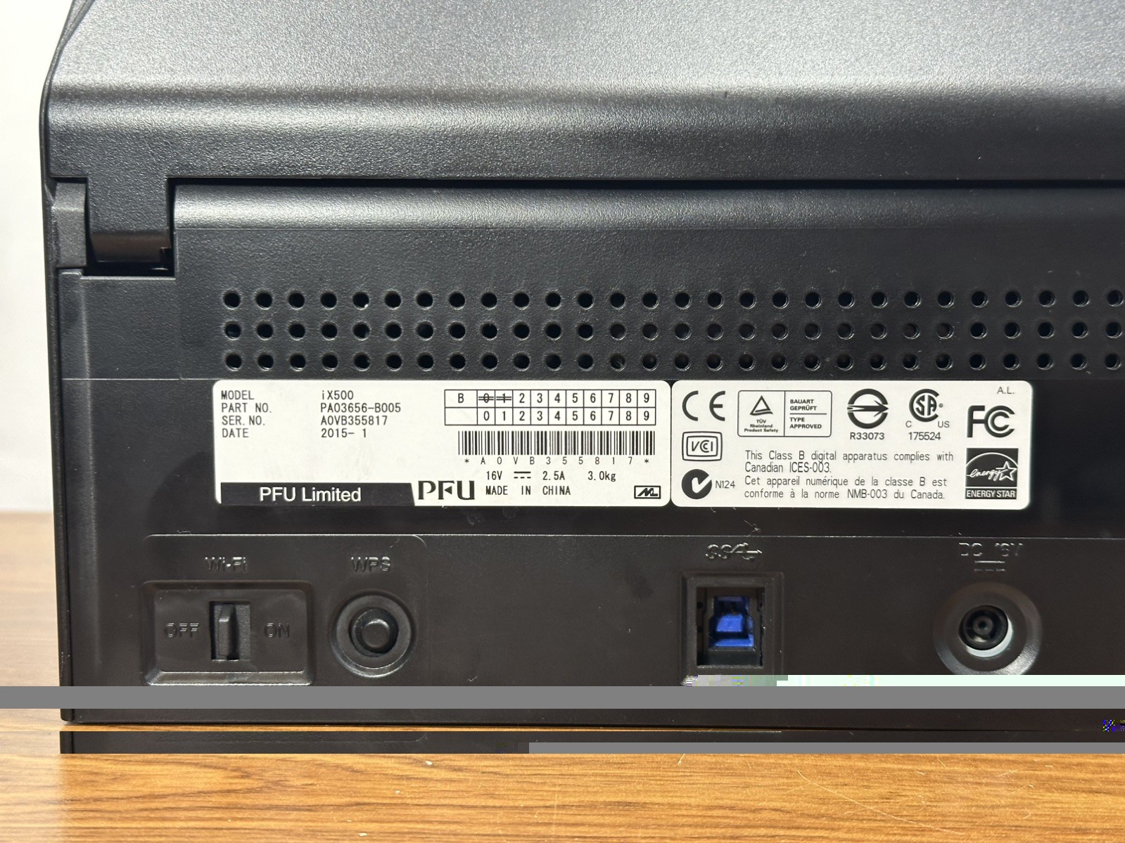 Fujitsu ScanSnap iX500 Wireless Document Scanner – Tested “No Power Supply”