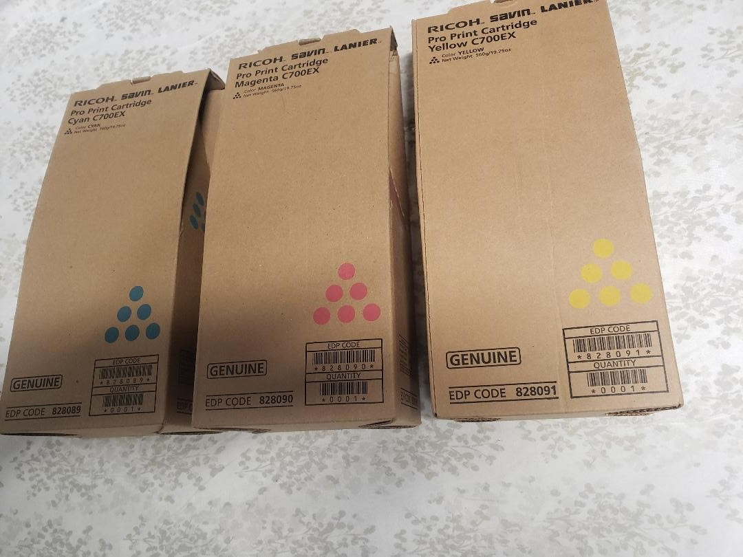 GENUINE Ricoh C700EX Color ( C, M, Y ) 828089 828090 & 828091 Toners New.