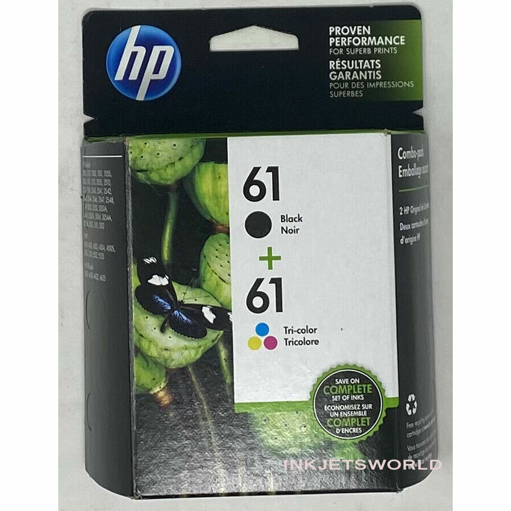 HP #61 Combo Ink Cartridges 61 Black Color NEW GENUINE
