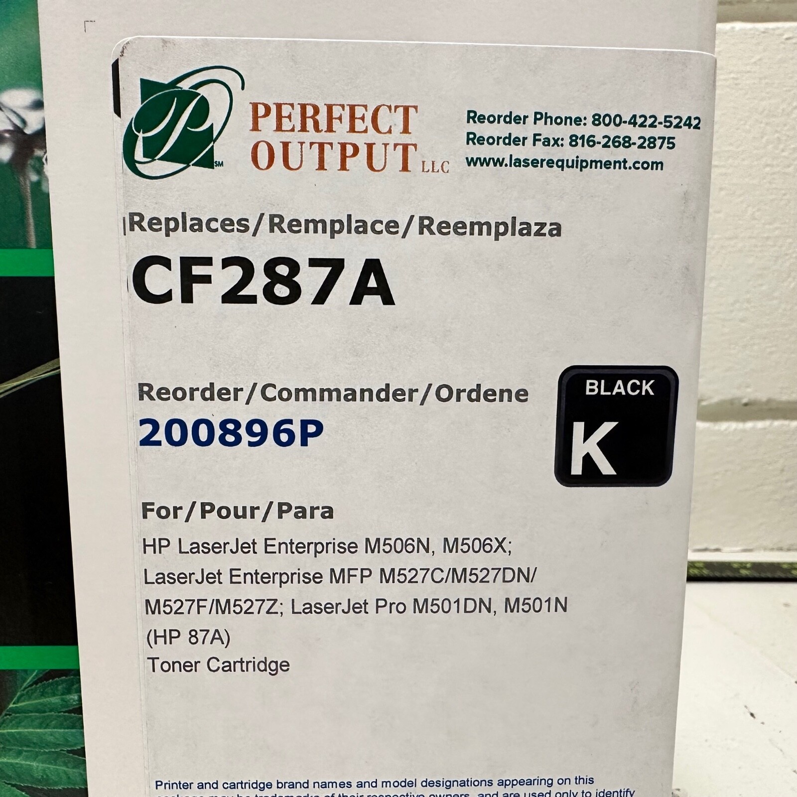 HP 87A Black Toner Print Cartridge CF287A – Perfect Output LLC