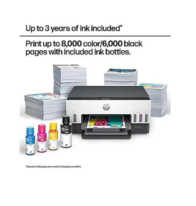 HP Smart Tank 6001 Wireless All-in-One Cartridge Free Refillable Ink Tank Printe