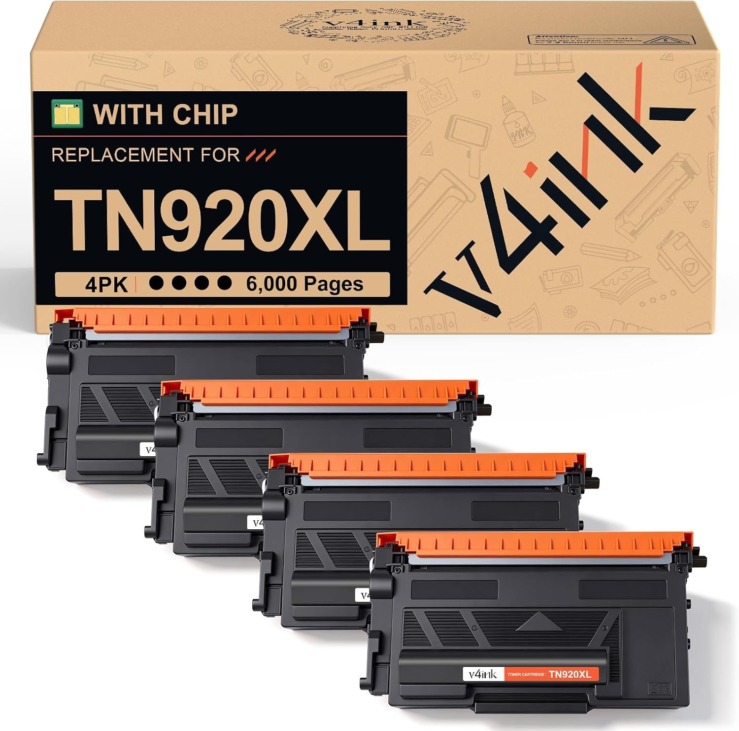 v4ink TN920XL Compatible Toner Cartridge Replacement for Brother TN920XL TN 920X