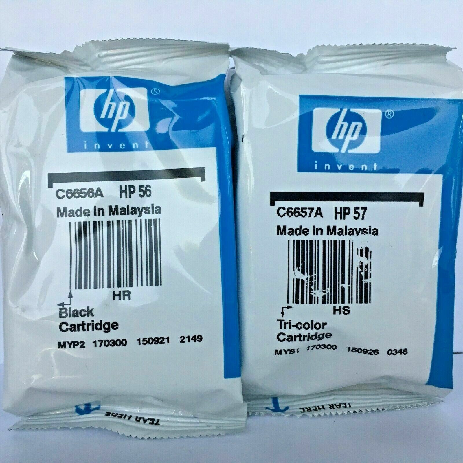 2 Pack GENUINE NEW HP 56/57 (C6656AN/C6657AN) Ink Cartridges