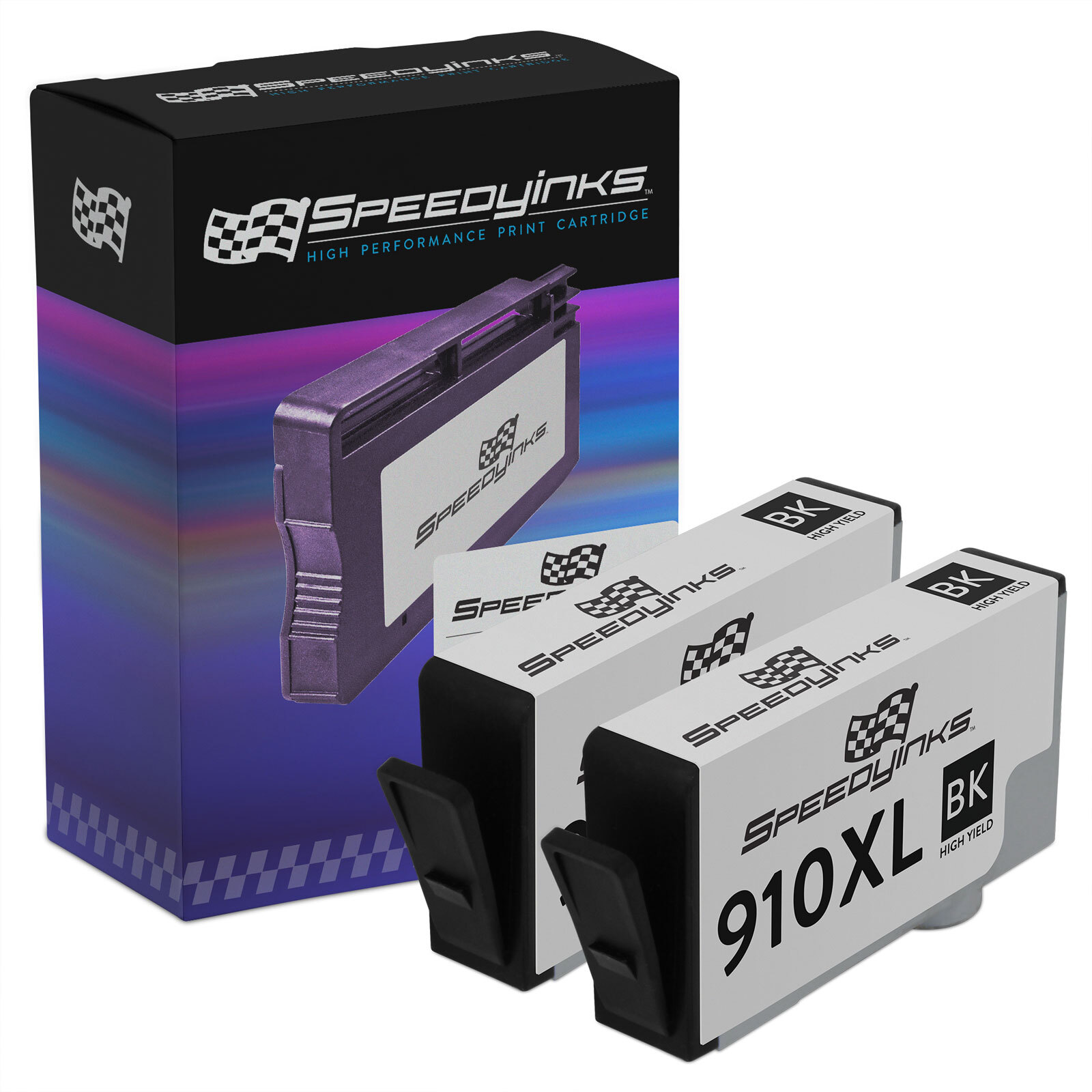Speedy 2PK REMAN HP 910XL 3YL65AN HY Black Ink OfficeJet 8010 8020 8025 8030