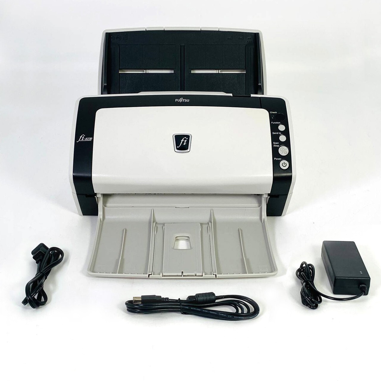 Fujitsu Fi-6130 Duplex Pass-Through Document Color Scanner AC Adapter Bundle