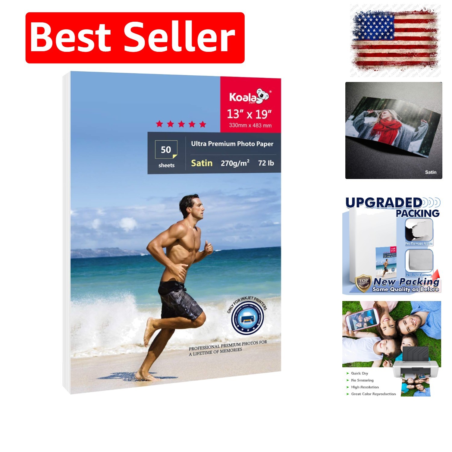 Koala Ultra Photo Paper 13×19 In Satin Photo Printer Paper for Inkjet Printe…