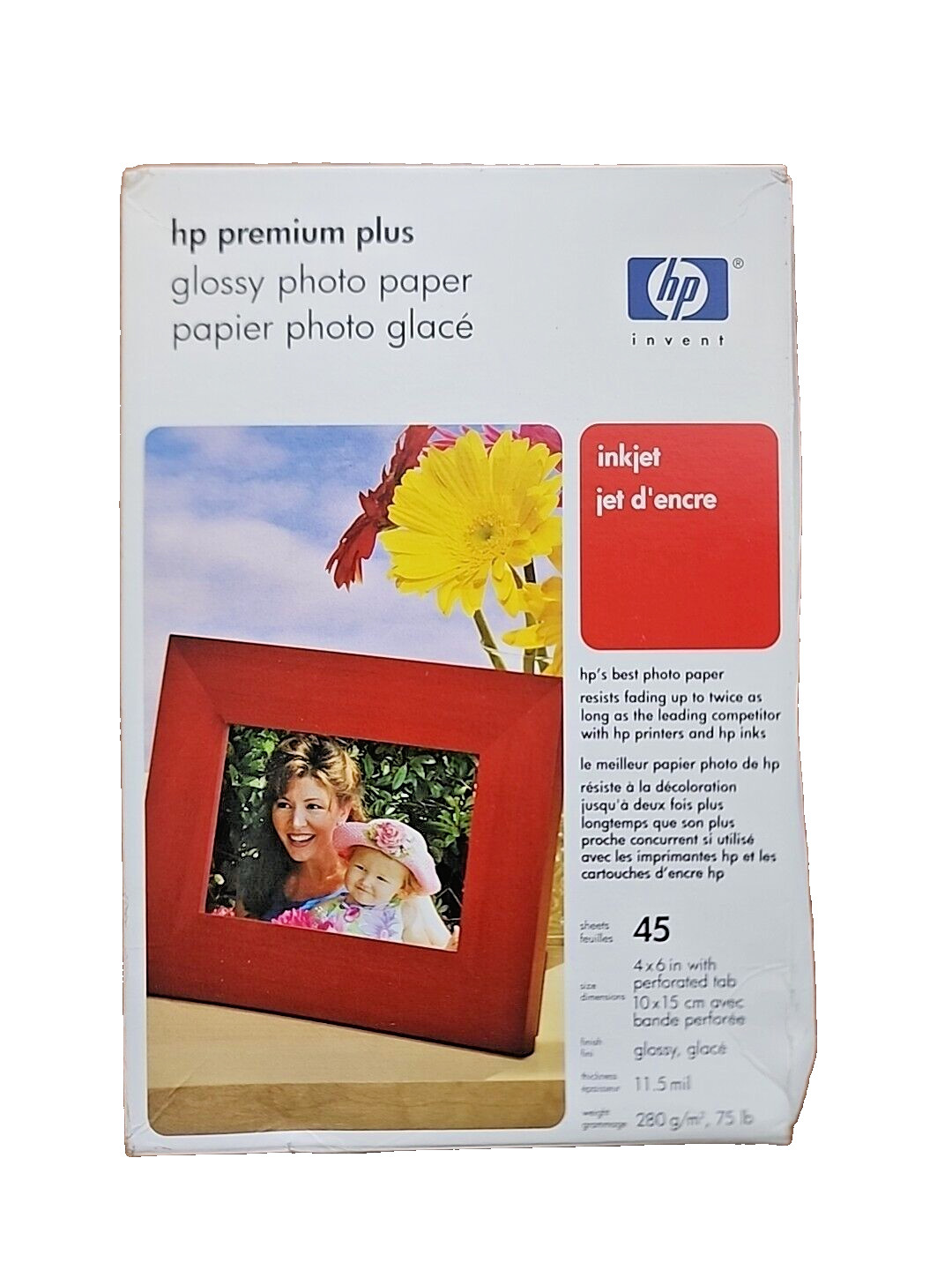 HP PREMIUM PLUS GLOSSY PHOTO PAPER 45 4×6 Pictures Thick Paper Unopened NIB