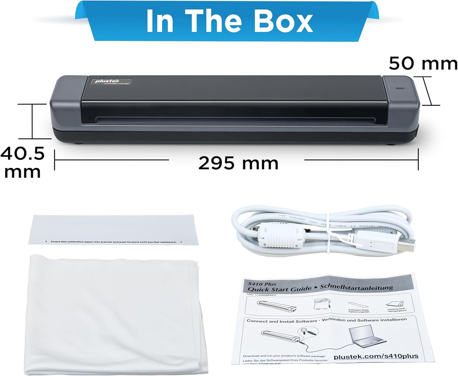 Mobile Scanner S410 plus – Portable Sheet-Fed Document Scanner – for Windows 7 /