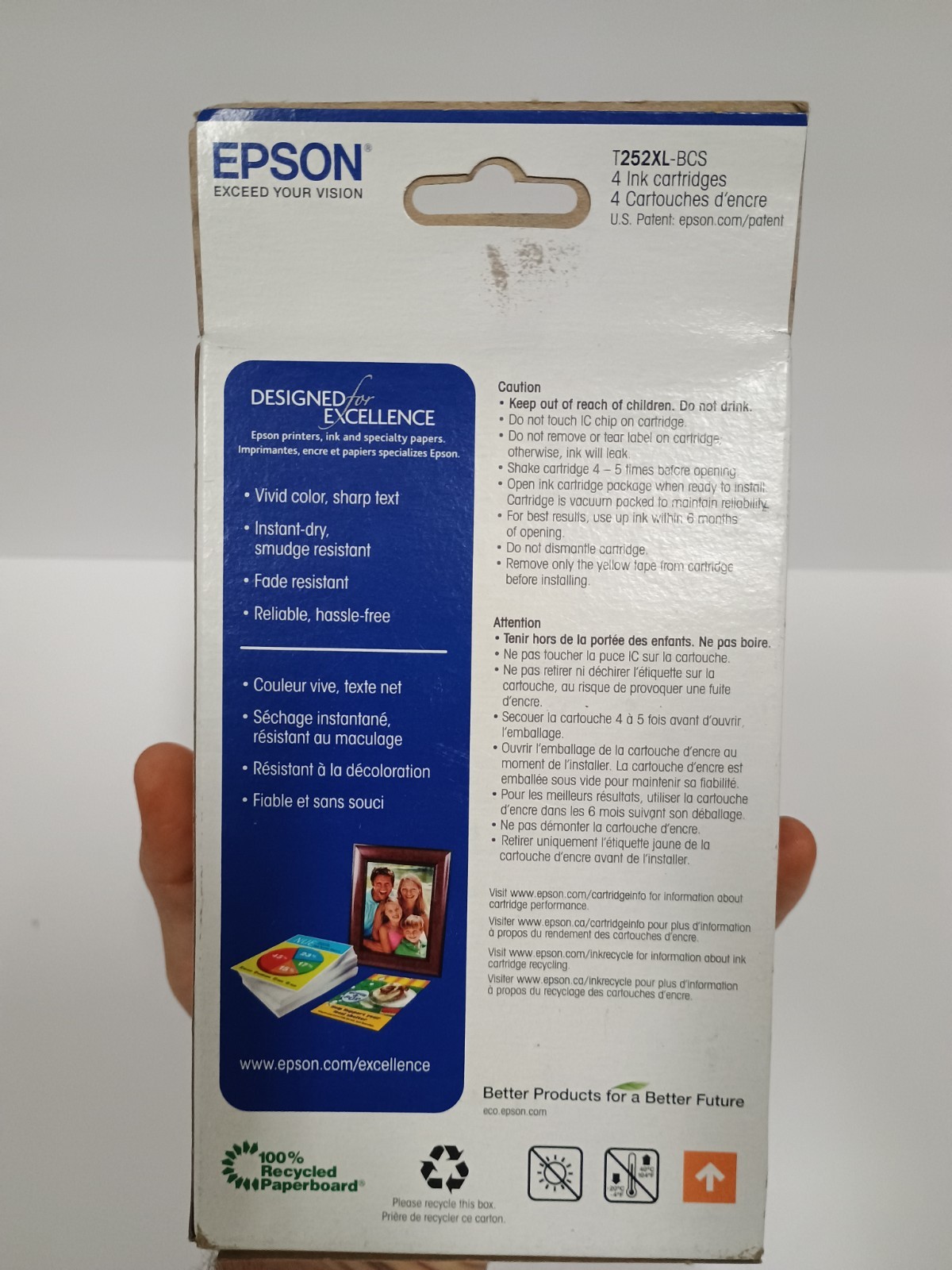 Epson 252XL/252 (T252XL-BCS) 4 PACK Black/Tri-Color Ink Cartridge Exp 10/2019