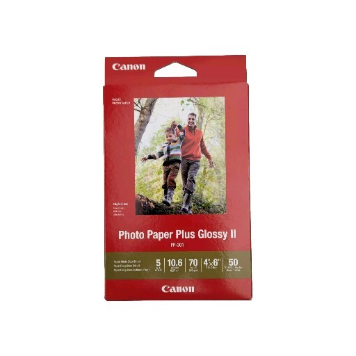 Canon PP-301 4″ x 6″ Glossy Inkjet Photo Paper Plus II 265gsm White 50 Sheets