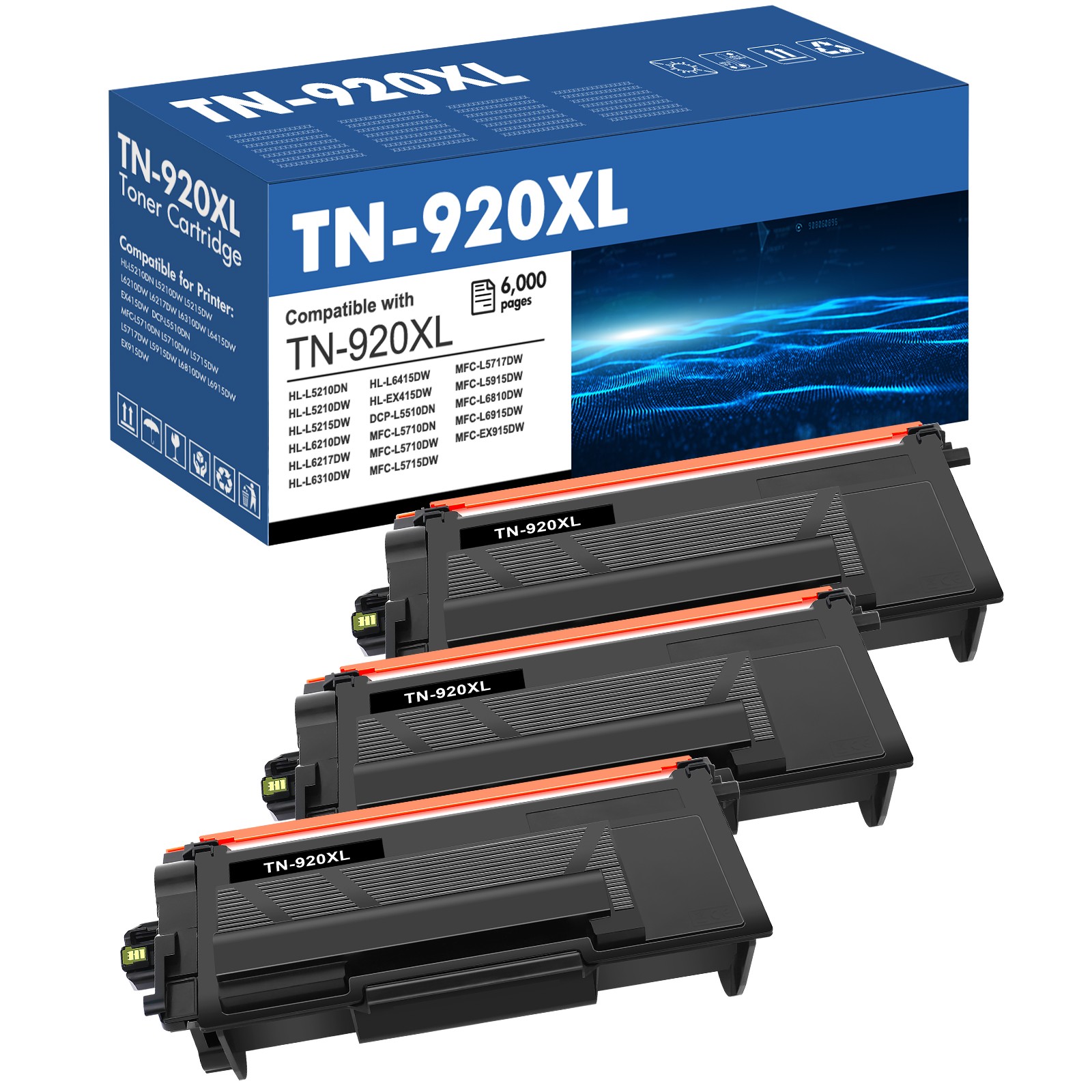 Hi-Yield TN920XL Fits for Brother TN920 Toner HL-L5210DW L6210DW MFC-L5715DW lot