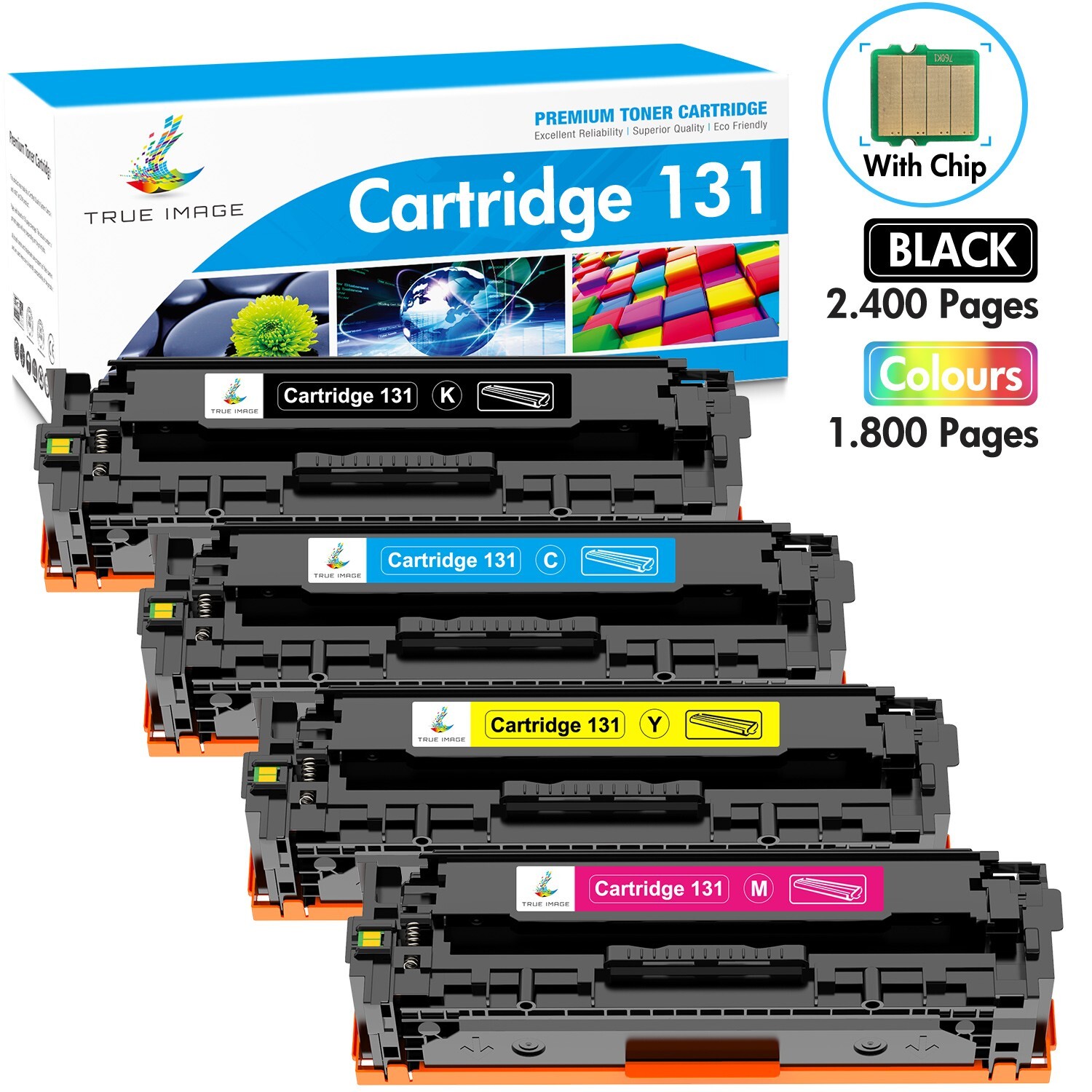 4Pack CRG131 H For Canon 131 Toner ImageCLASS MF8280Cw LBP7110Cw MF624Cw MF628Cw