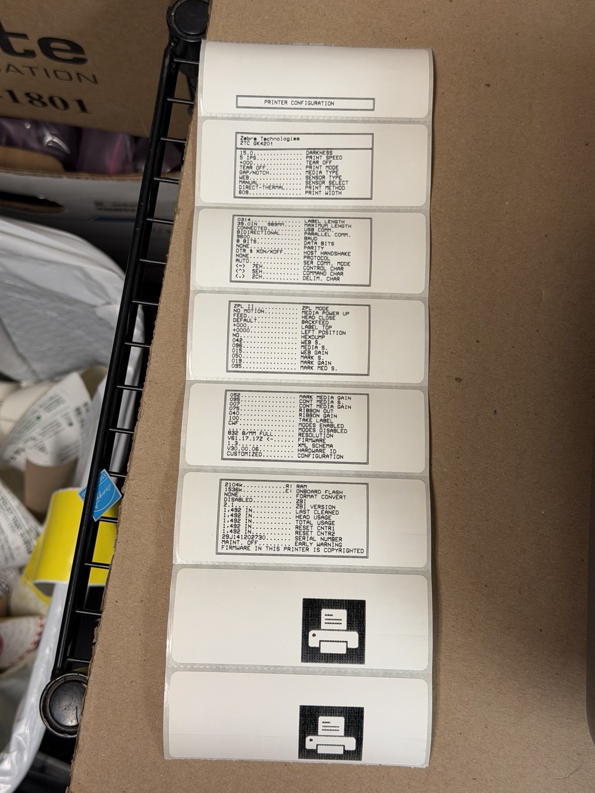 Zebra GK420t Thermal Label Printer USB GK42-102510-000A Tested W/Ribbon & Cables
