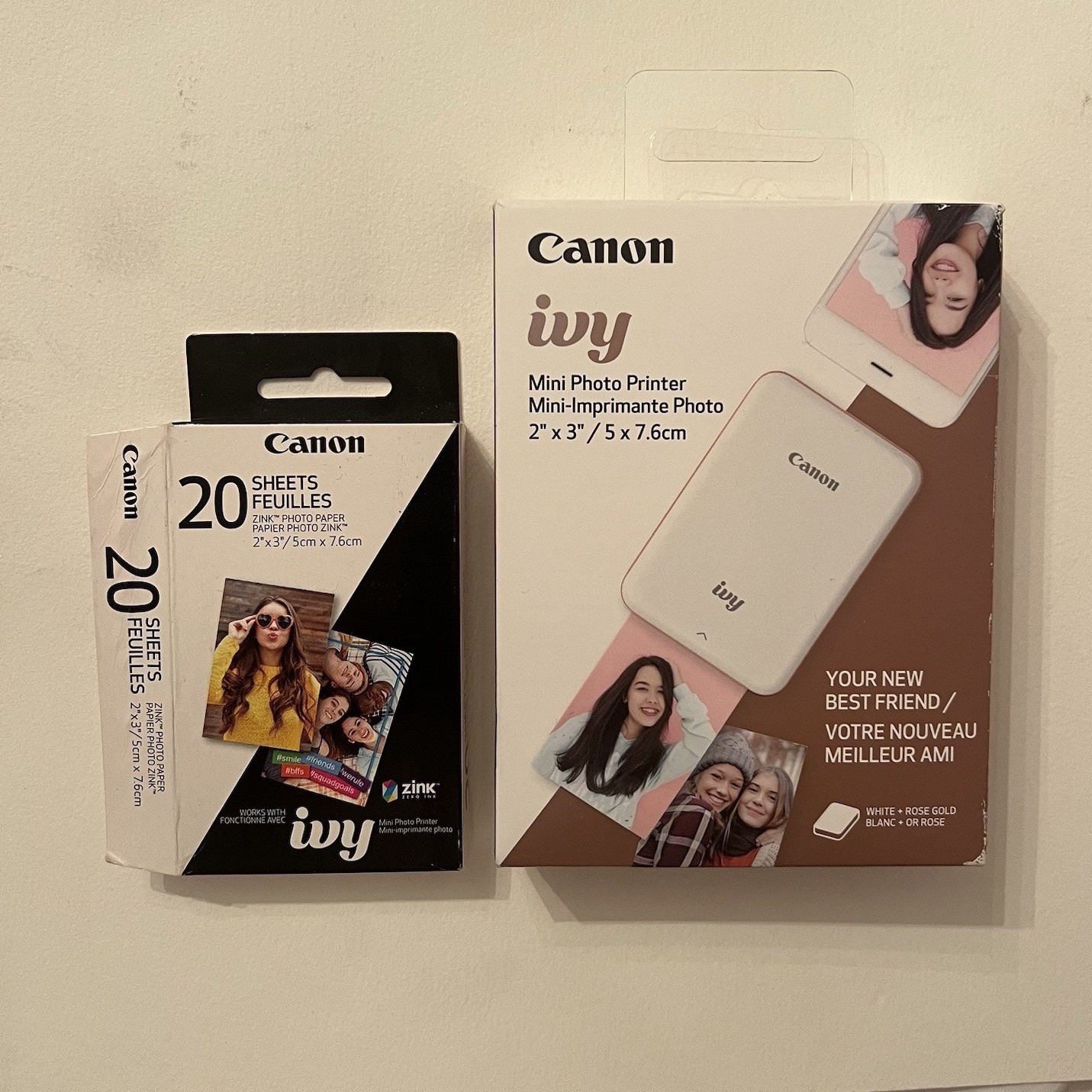 Canon Ivy Mini Photo Printer Zink Color Portable 2″x3″ + 20-Sheet Paper Pack