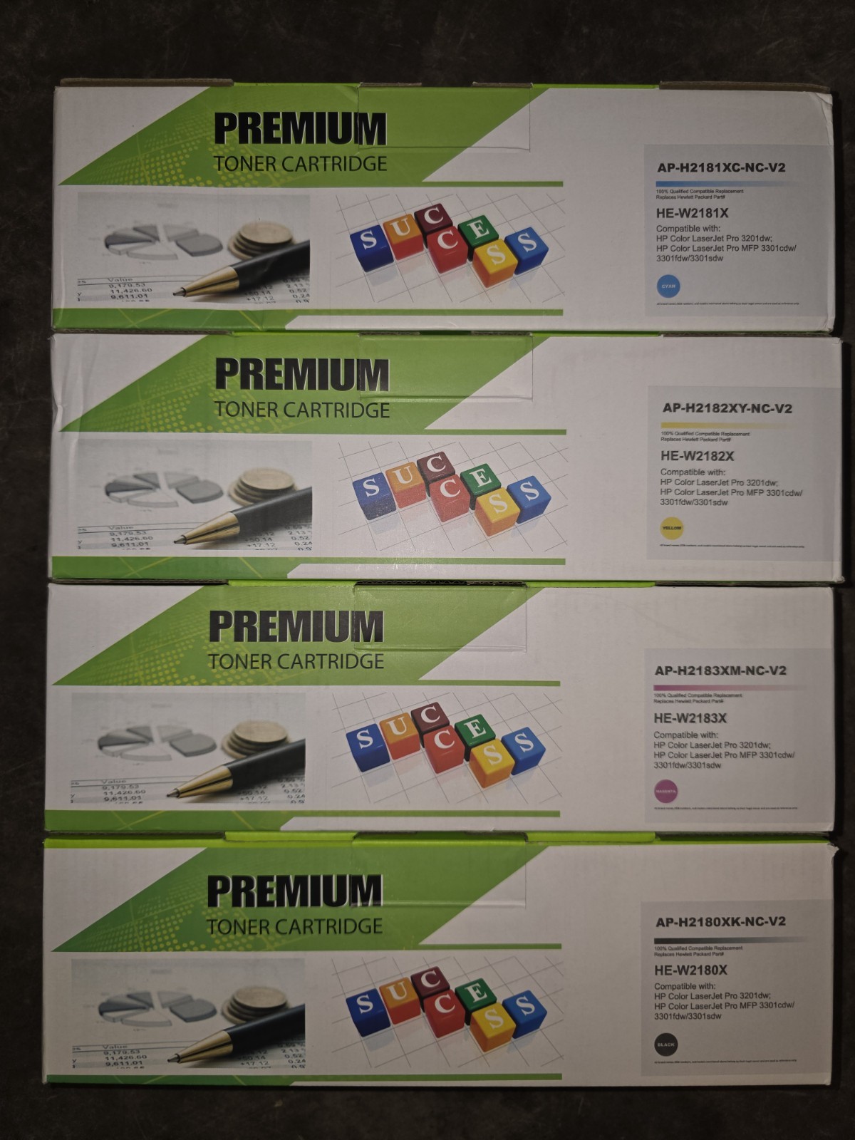 218X Toner Full set W2180X for LaserJet Pro 3201dw MFP 3301fdw 3301sdw NIB
