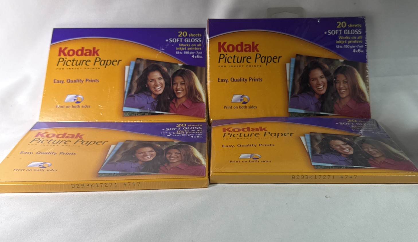 4 Kodak Picture Paper for inkjet prints 4×6 inch 80 sheets total new soft gloss