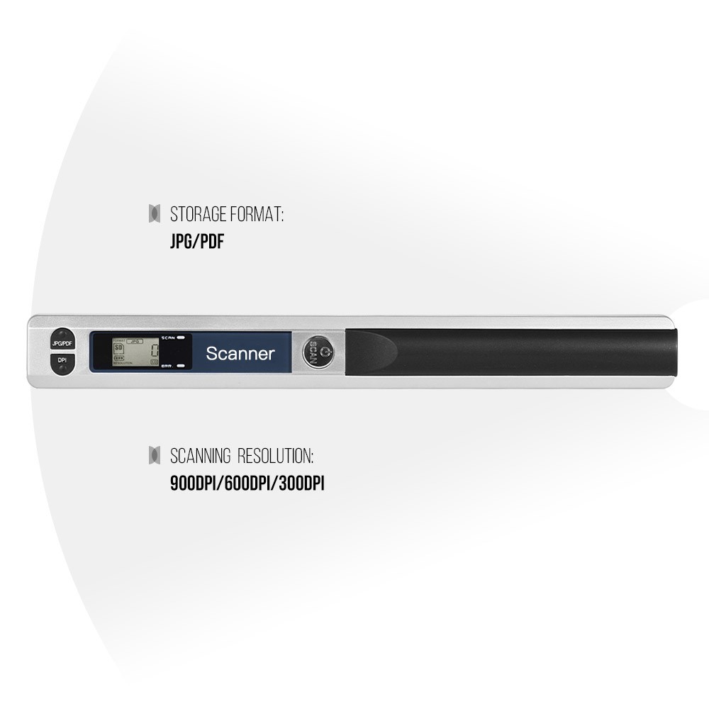 Portable Handheld Wireless Scanner 900DPI A4 LCD Type-C JPG PDF Bag