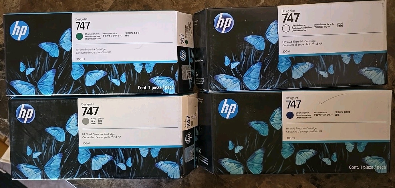 HP 747 = 4-DesignJet Inks 300ml P2V84A – P2V87A