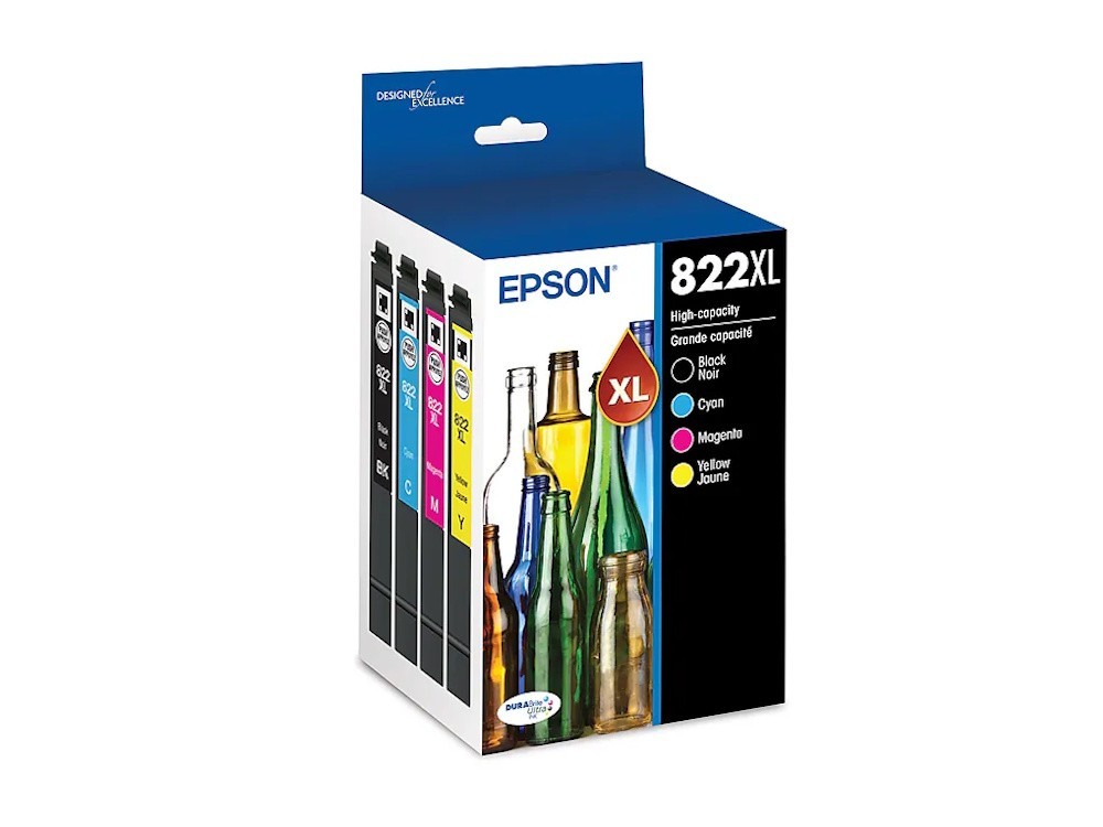 2026 /2027 4pk EPSON GENUINE 822XL BK CXL MXL YXL INK WF-3820 WF-3823 NO BOX