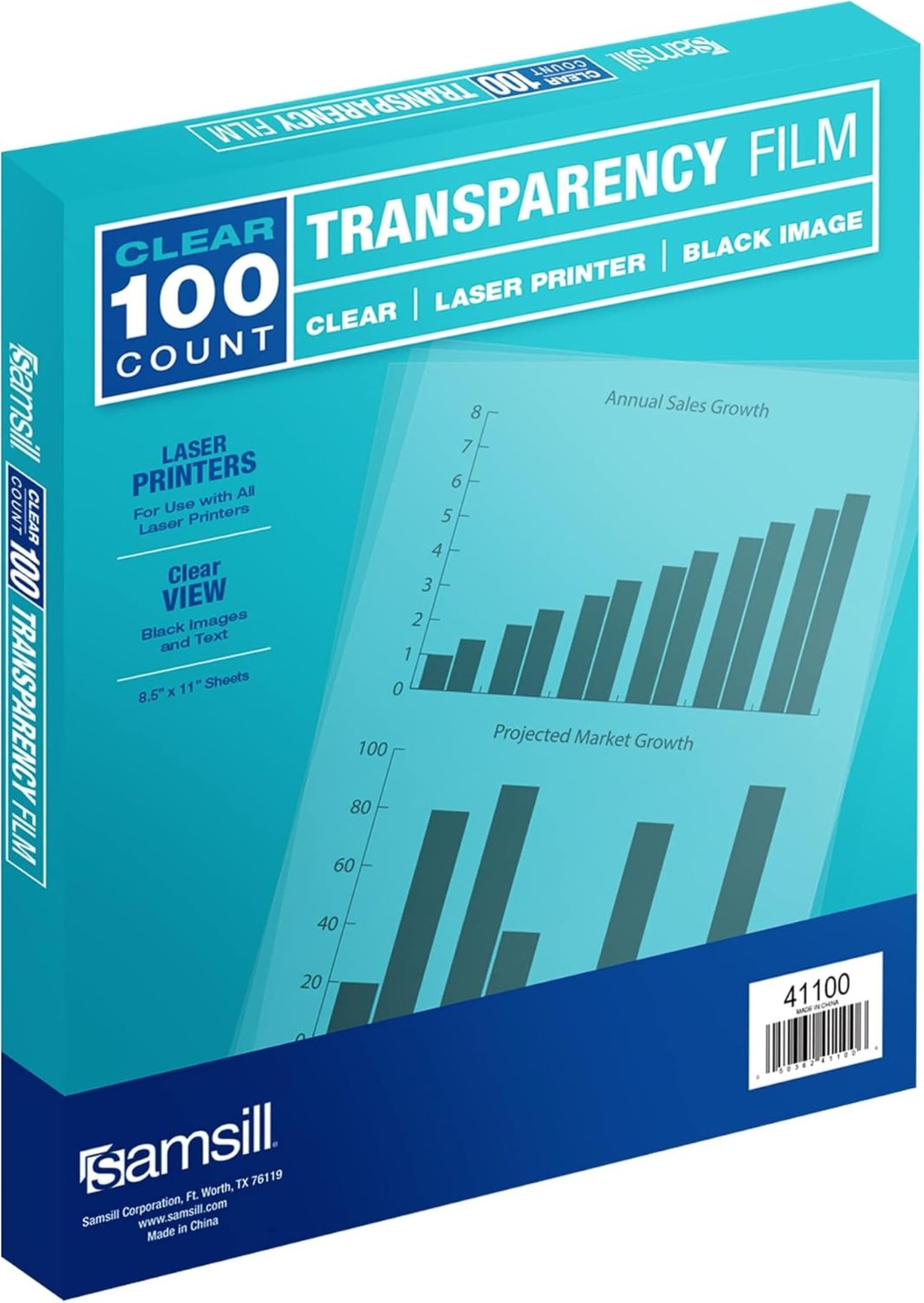 100 PCS 8.5×11 Inch Clear Transparency Film Laser Printers 4 Mil PET