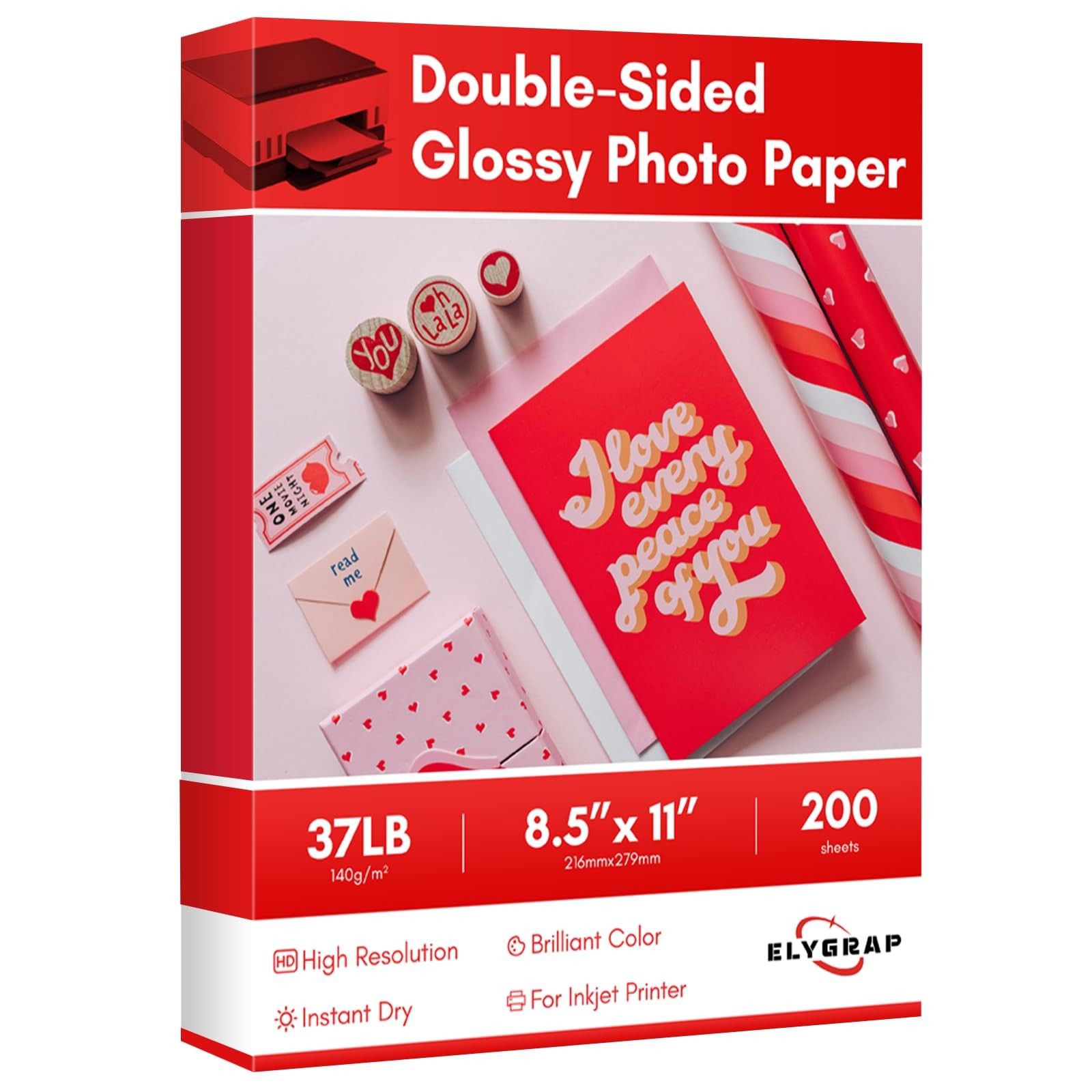 200 Sheets Inkjet Glossy Brochure Paper 37LB 140gsm 8.5×11 Double Sided