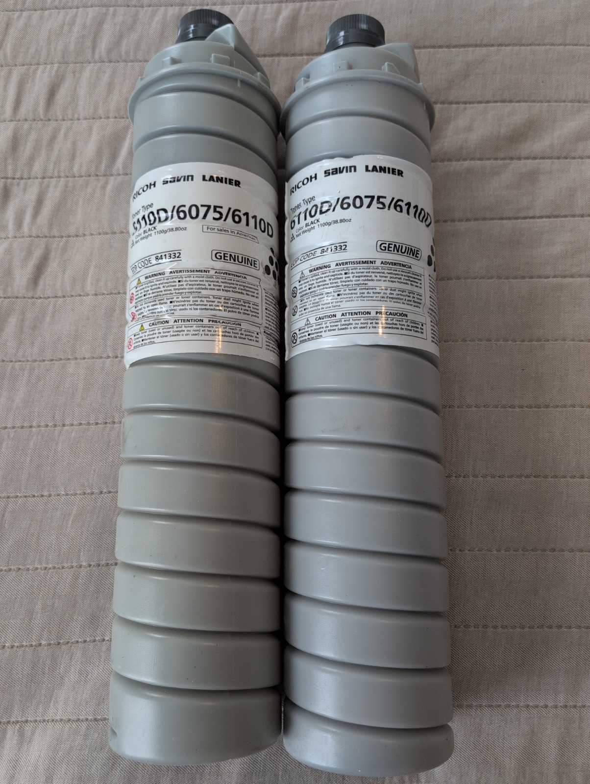 Ricoh 841332 type 6110D 6075 Black Toner Cartridge Lot of 2 Free US Shipping