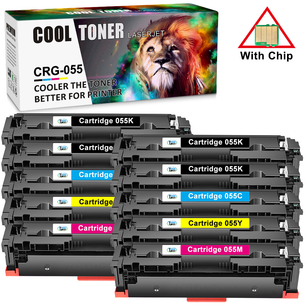 10 Pack Toner Set For Canon 055 ImageCLASS MF741Cdw MF742Cdw MF746Cdw WITH CHIP