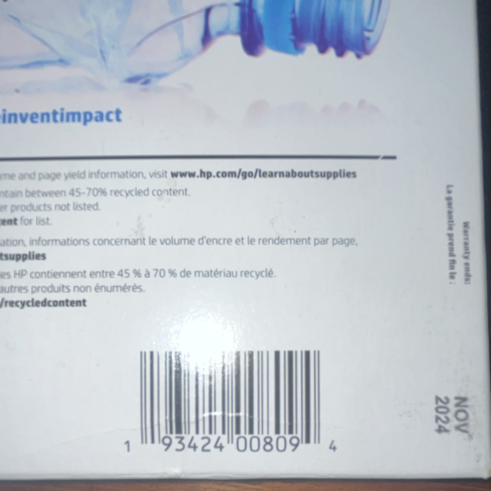 HP 67XL Black & 67 Tri-Color Genuine Ink Cartridge 2-Pack DeskJet 1250 2700