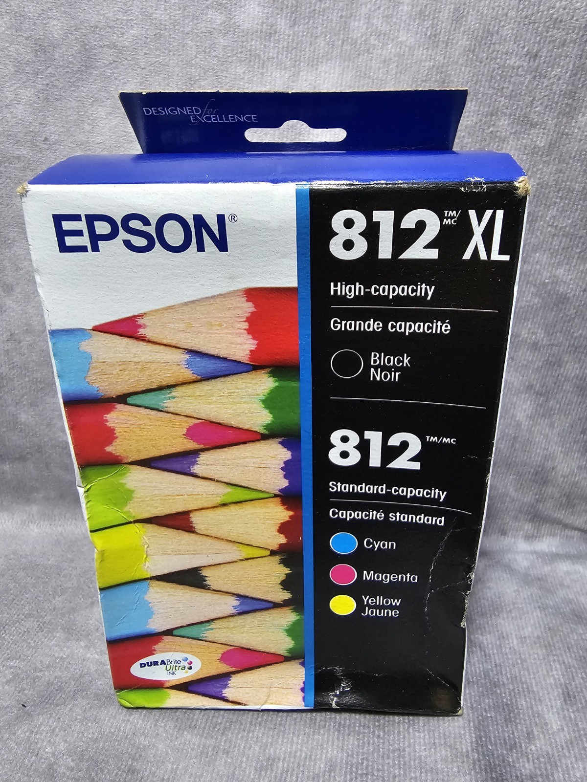 Genuine Epson 812XL Black, 812 Color Ink Cartridges OEM New Sealed EXP 01/2028+