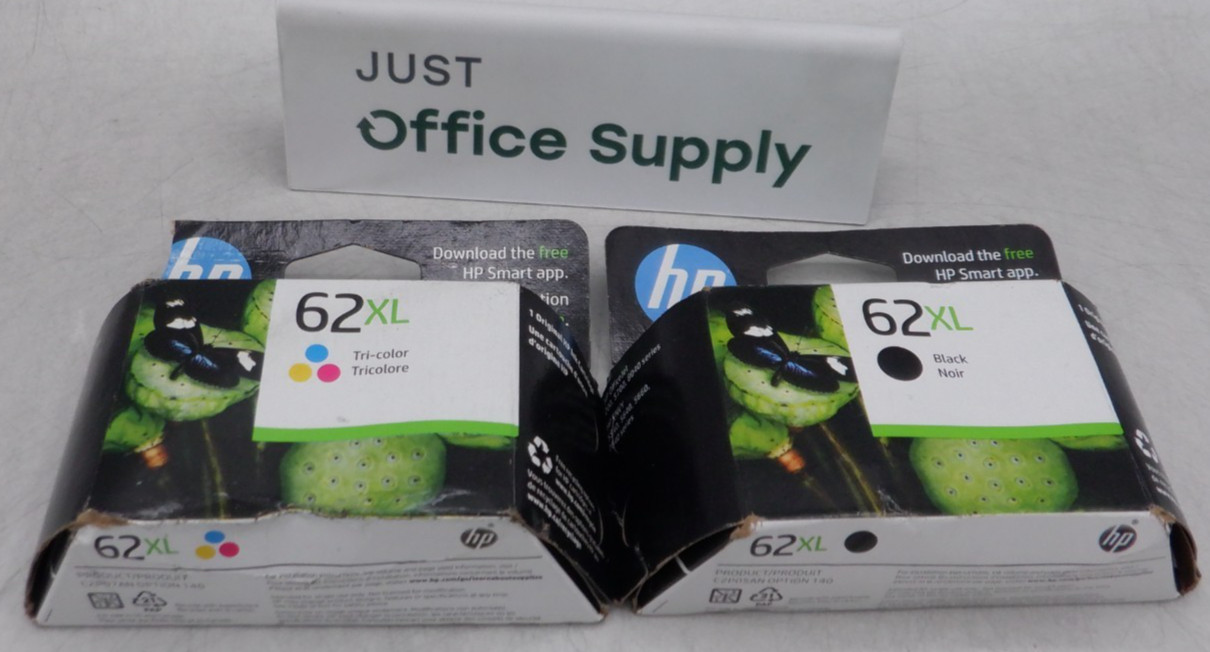 Genuine OEM HP 62XL Black-62XL Tri-color Ink Cartridge FREE SHIPPING