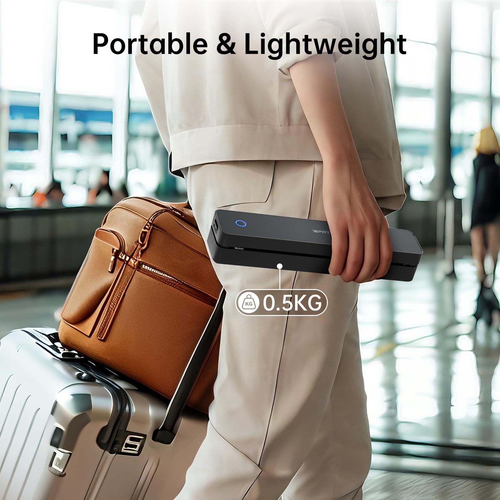 Inkless Portable Thermal Printer – Bluetooth Mobile Printer for Travel & Home