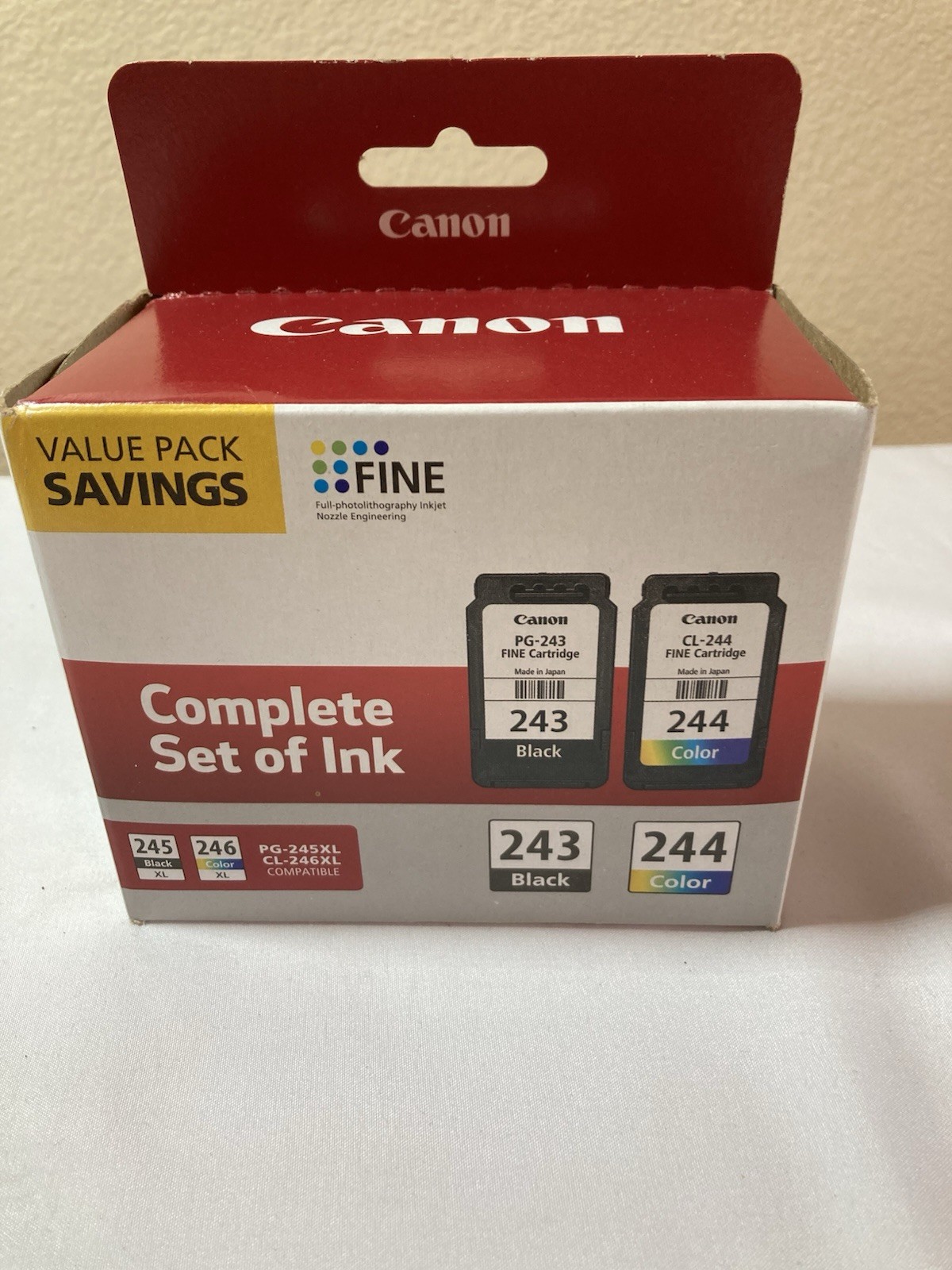 Genuine Canon PG-243 Black / CL-244 Color Ink Cartridges – Value Pack (1287C006)