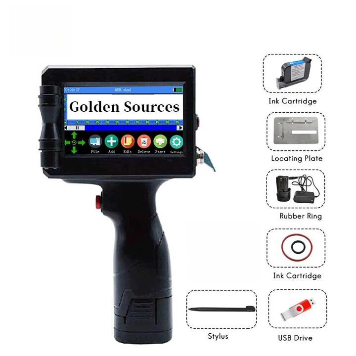600Dpi Touch Screen Handheld Printer Print Expiry Date Logo Barcode
