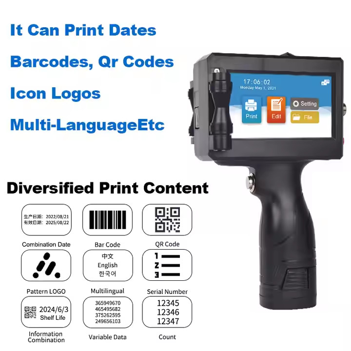 12.7mm Handheld Inkjet Printer Date Time logo Best-selling Portable Printer