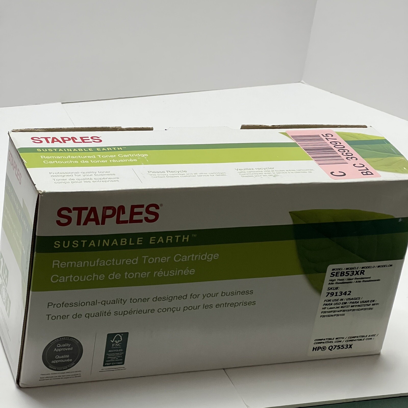 Staples SEB53XR High Yield Toner Cartridge for HP Q7553X