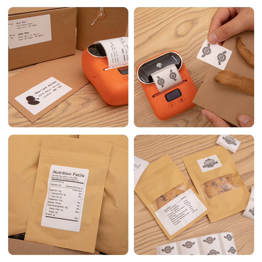 Portable Bluetooth Label Sticker Maker Machine Wireless with Thermal Paper Lot