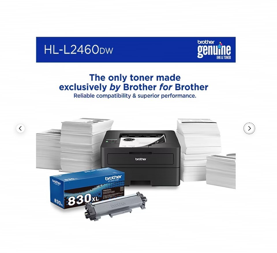 Brother HL-L2405W Compact Wireless Black & White Laser Printer, Single-Function,