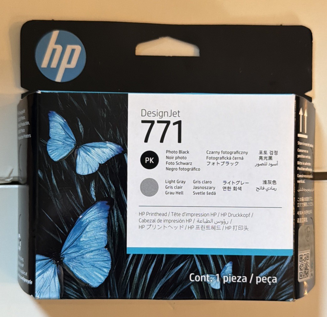 HP 771 Genuine Printhead CE020A Black/Light Grey 11/2026