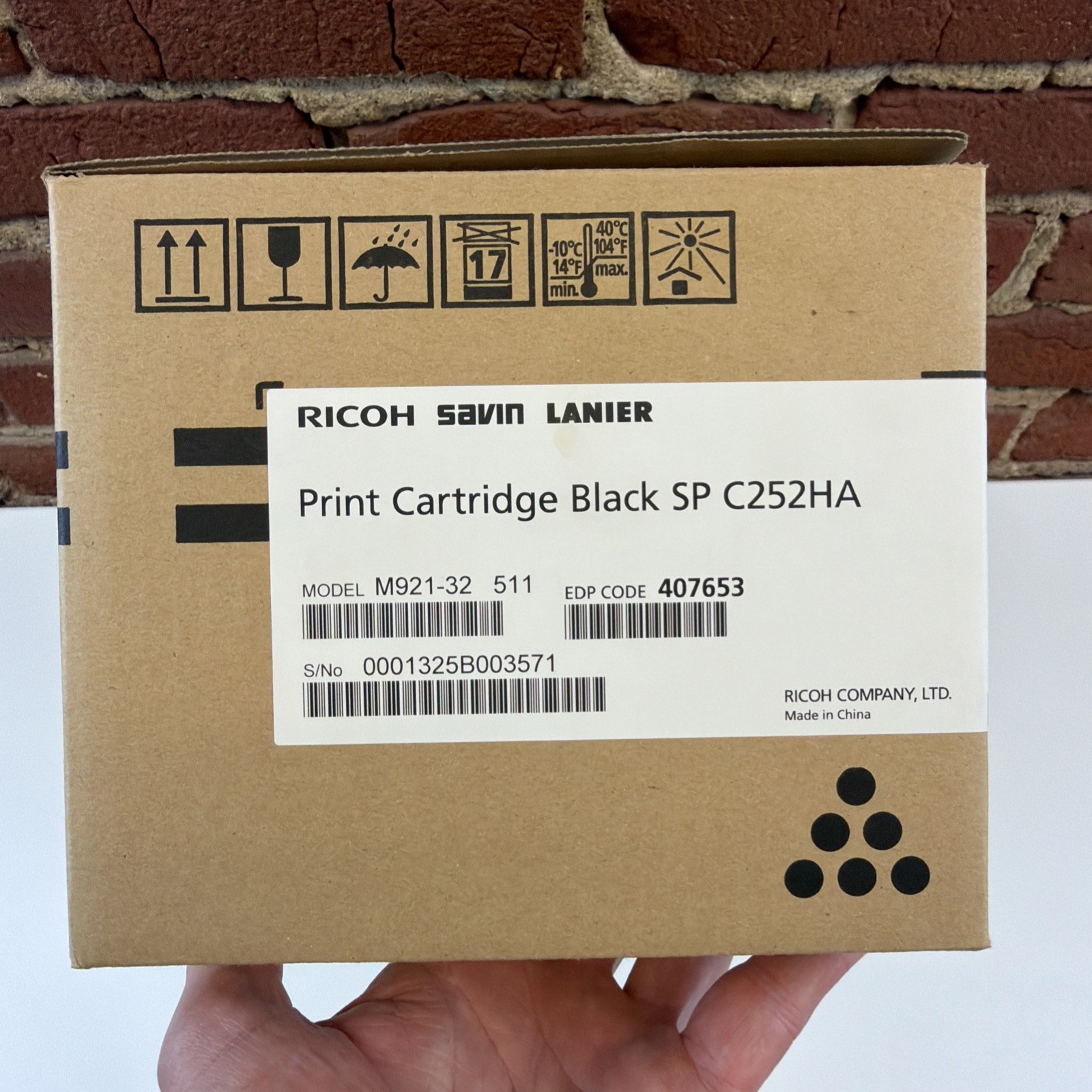 Genuine Ricoh Savin Lanier SP C252HA Black 407653 Print Cartridge M921-32