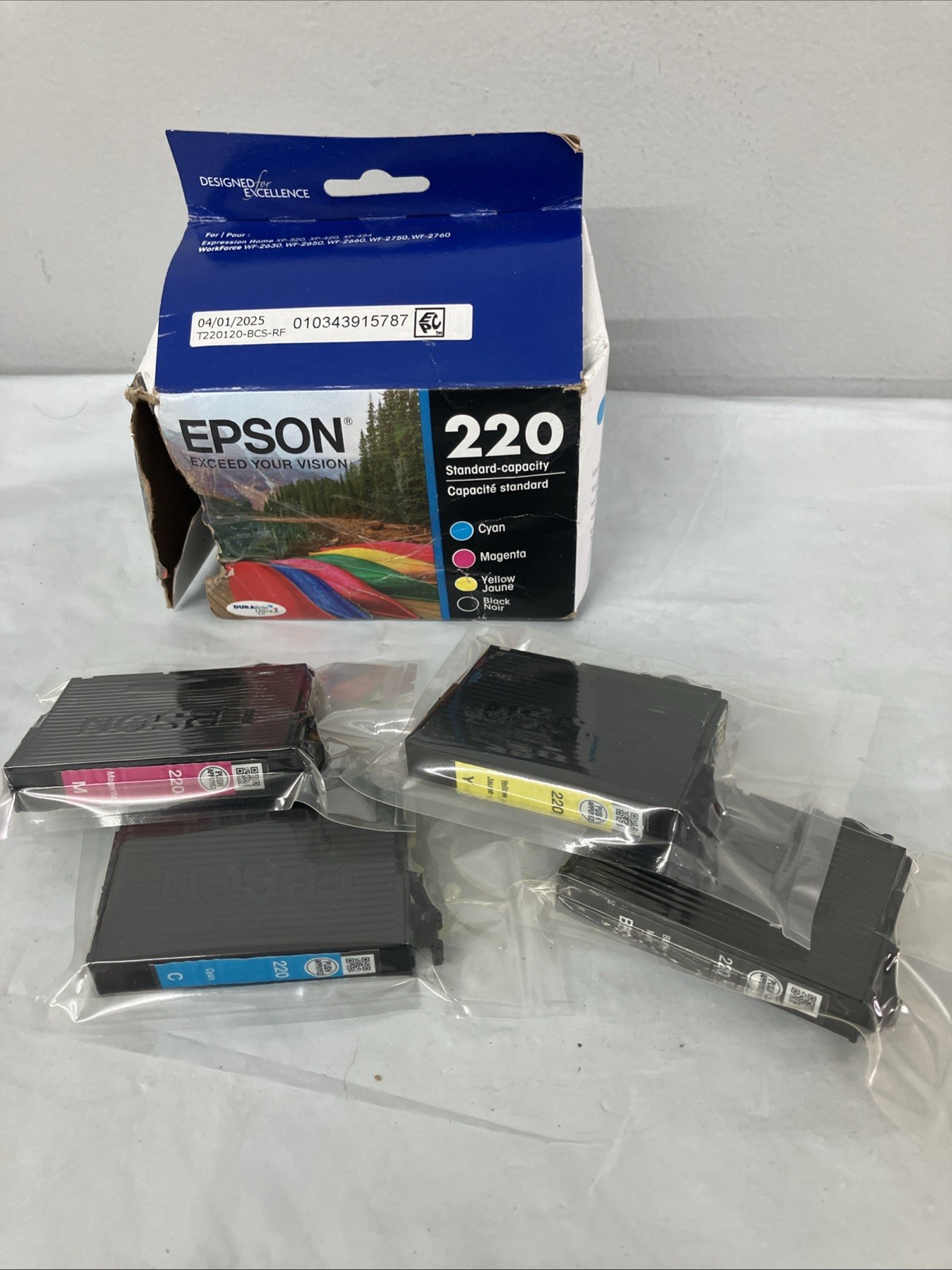 Epson 220 DURABrite Ultra Ink Cartridges Black & Color Multi-Pack Exp 01/2028