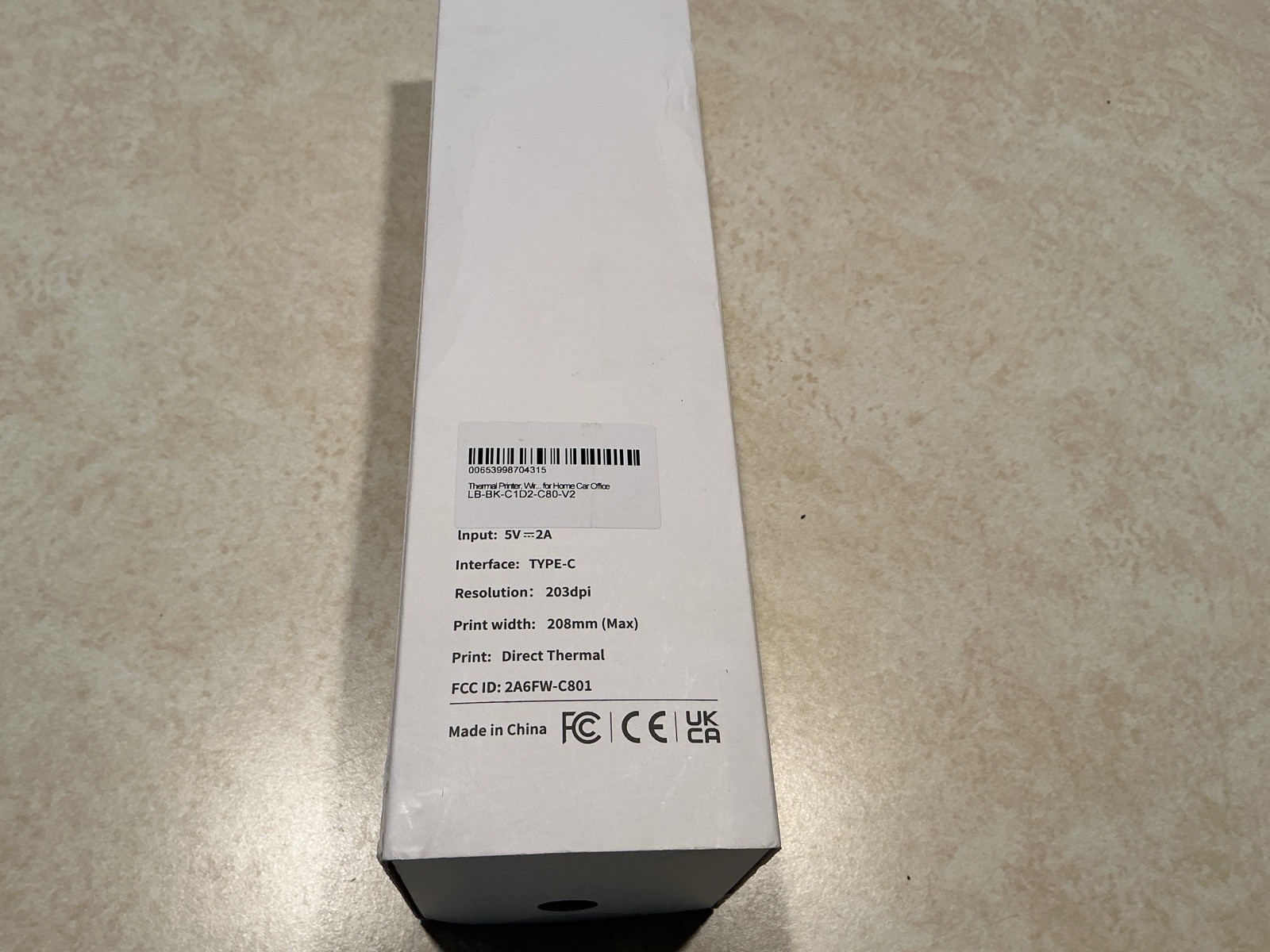 Tattoo Thermal Printer A4 Portable Printer 203 dpi – Model C801 – Black New Open