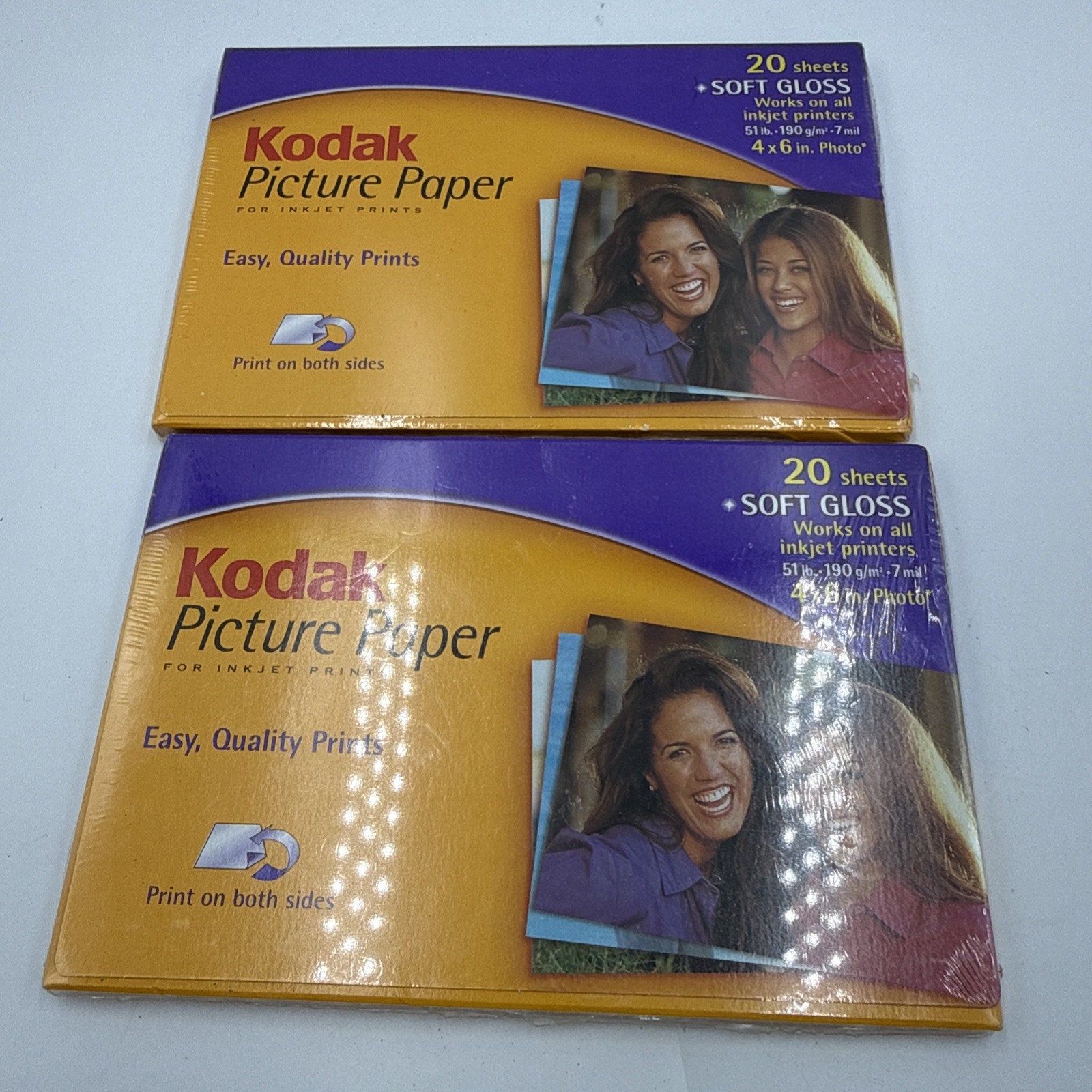 2 Pack Kodak Picture Paper Soft Gloss Prints on Both Sides 4×6