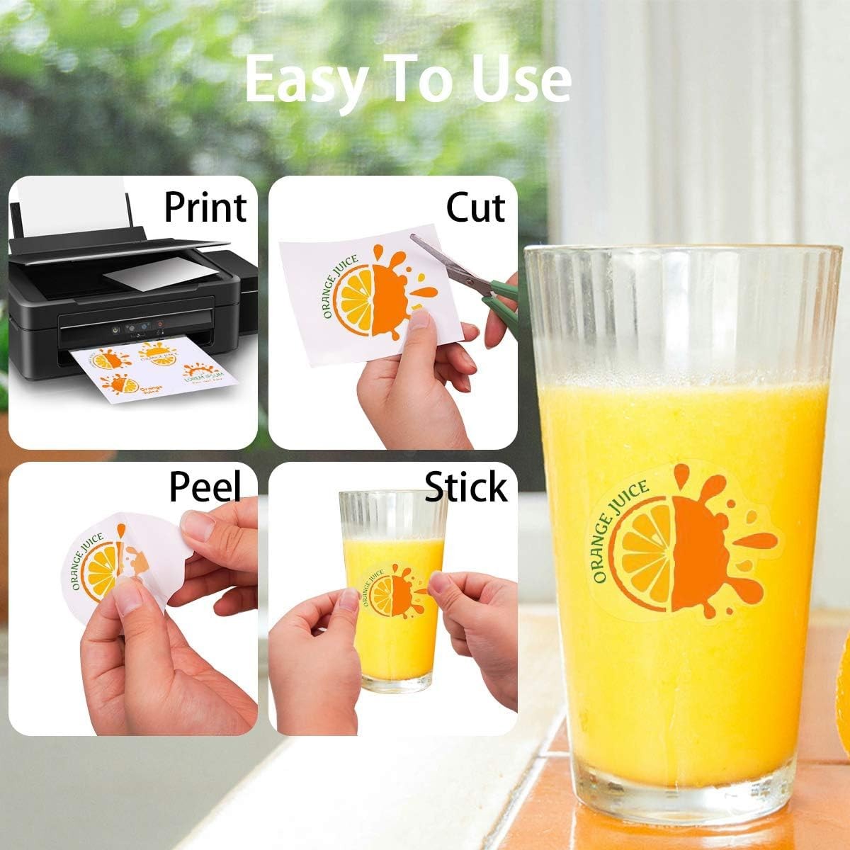 Printable Vinyl Sticker Paper for Inkjet Printer – 8.5 x 11 Inches 15 Sheets …
