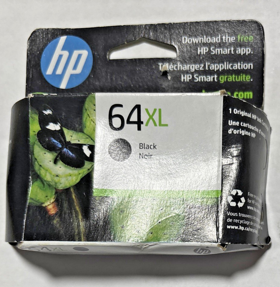 Genuine HP 64XL High Yield Black Ink Cartridge Dated exp 2/2025
