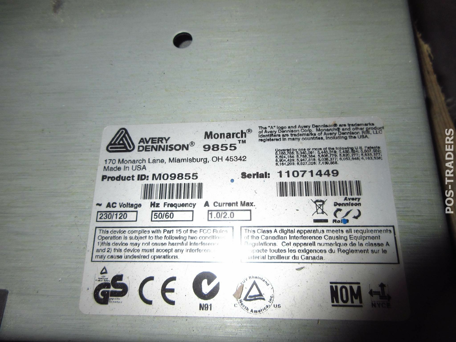 Avery-Dennison Monarch 9855 Thermal USB DT/TT Label 102mm Printer – 970,299 INCH