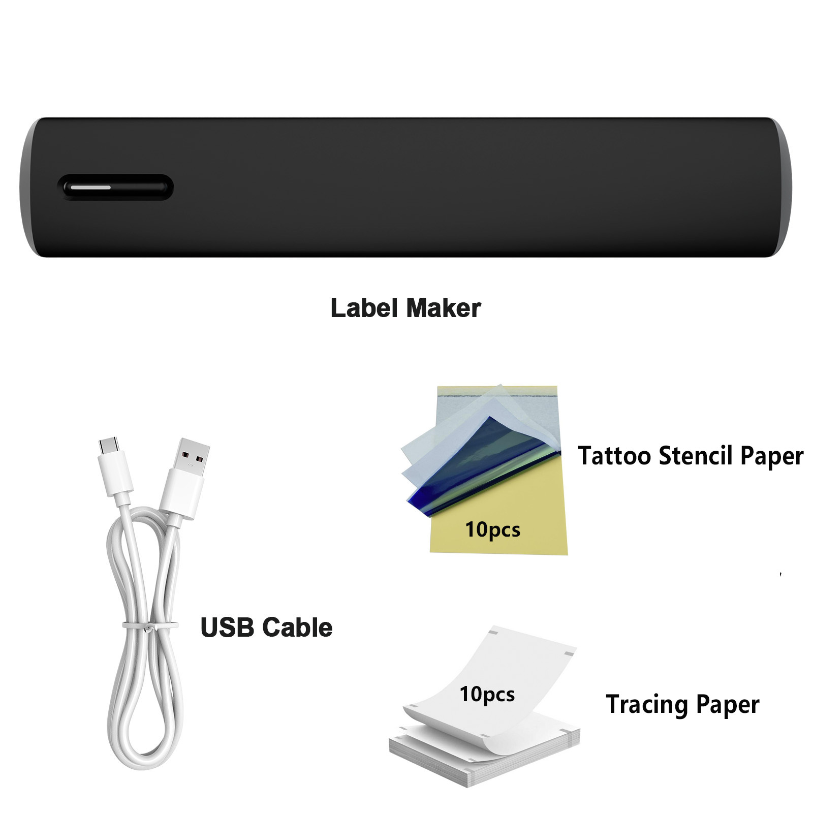 Support A4 A5 Portable Printer Wireless Inkless thermal Printer Bluetoothe Black