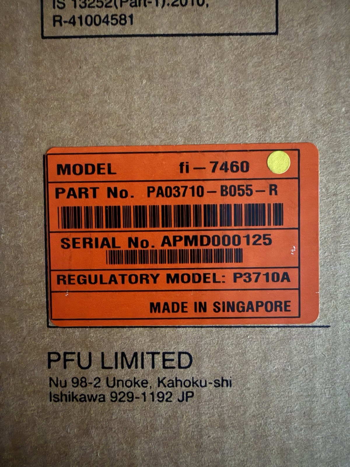 Fujitsu fi-7460 Flatbed & ADF Scanner PA03710-B055-R Brand New